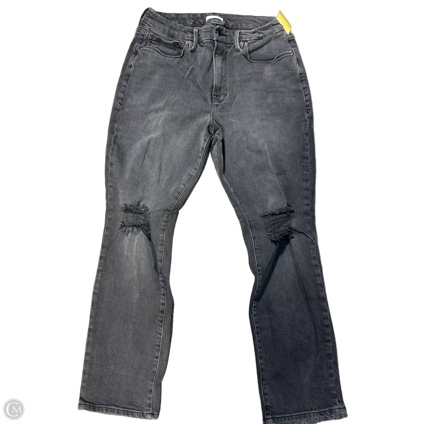 Jeans Straight By Good American In Black Denim, Size: 14