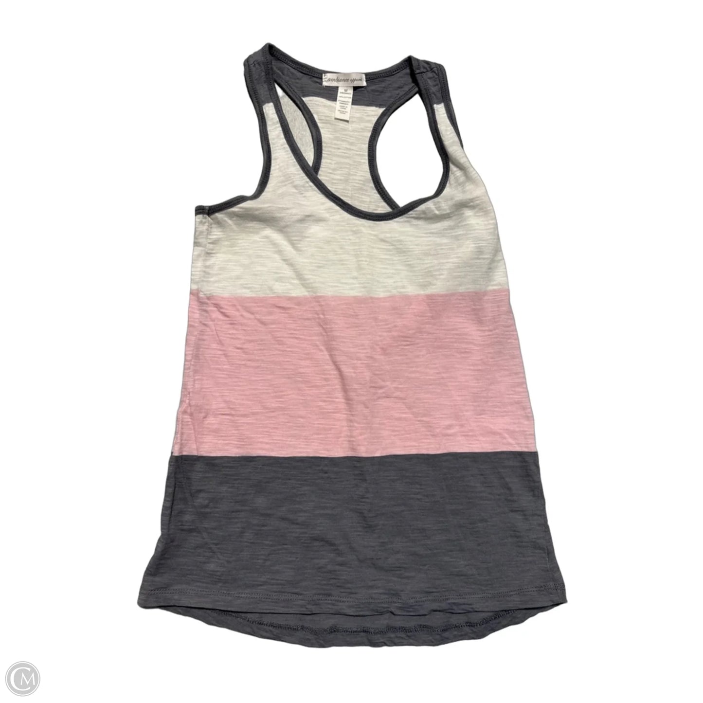 Tank Top By Ambiance Apparel In Pink & White, Size: M