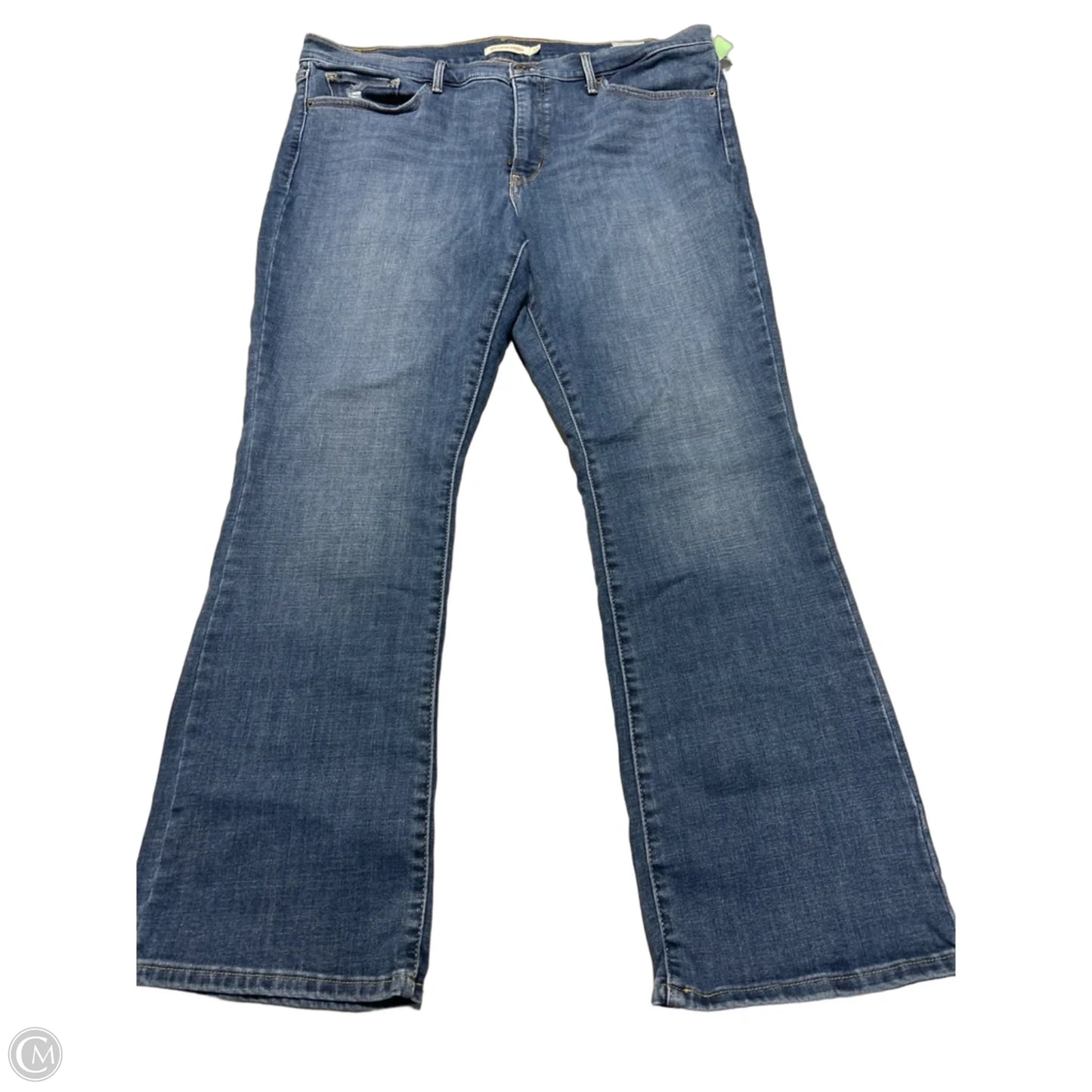 Jeans Straight By Levis In Blue Denim, Size: 18