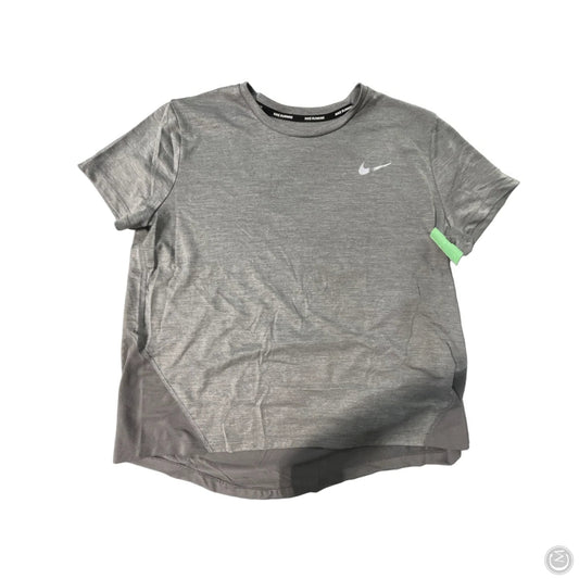 Athletic Top Short Sleeve By Nike In Grey, Size: L