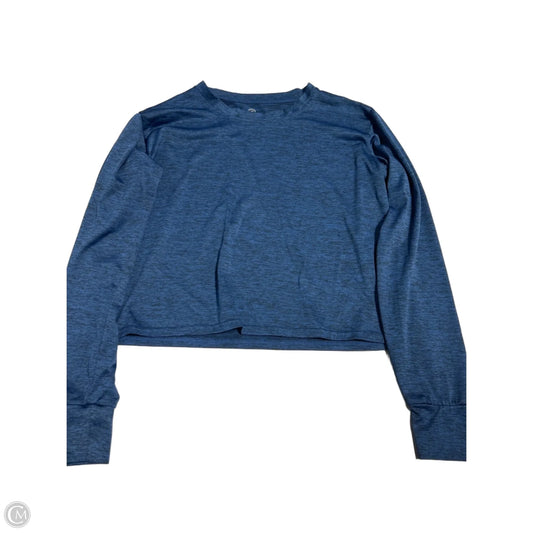 Athletic Top Long Sleeve Collar By Cmc In Blue, Size: S