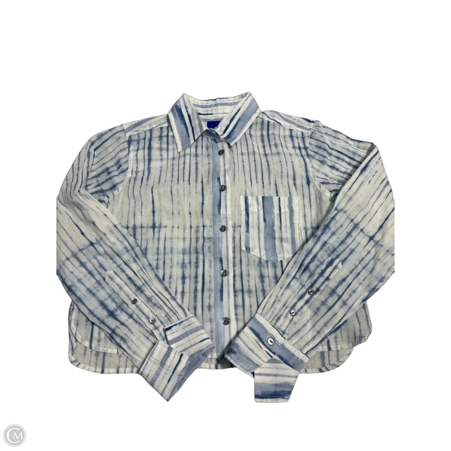 Top Long Sleeve By Gap In Blue & White, Size: Xxs