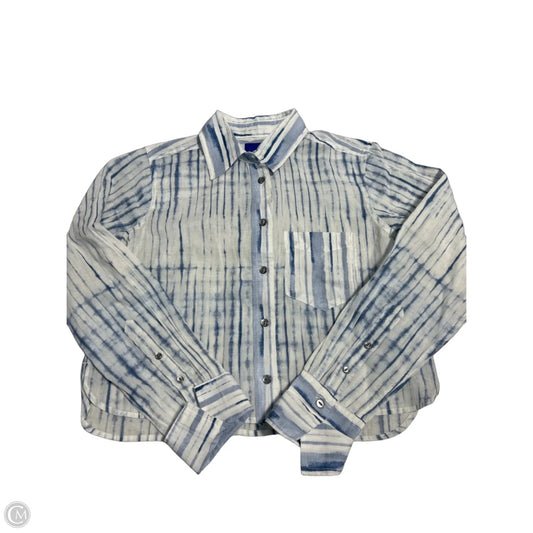 Top Long Sleeve By Gap In Blue & White, Size: Xxs