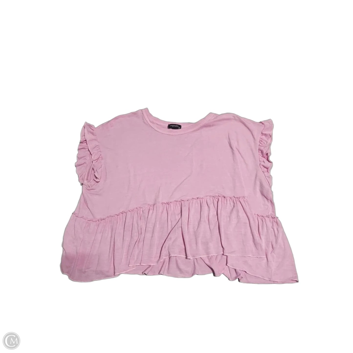 Top Short Sleeve By Originality In Pink, Size: M