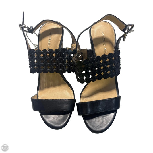 Shoes Heels Wedge By Antonio Melani In Black & Tan, Size: 8.5