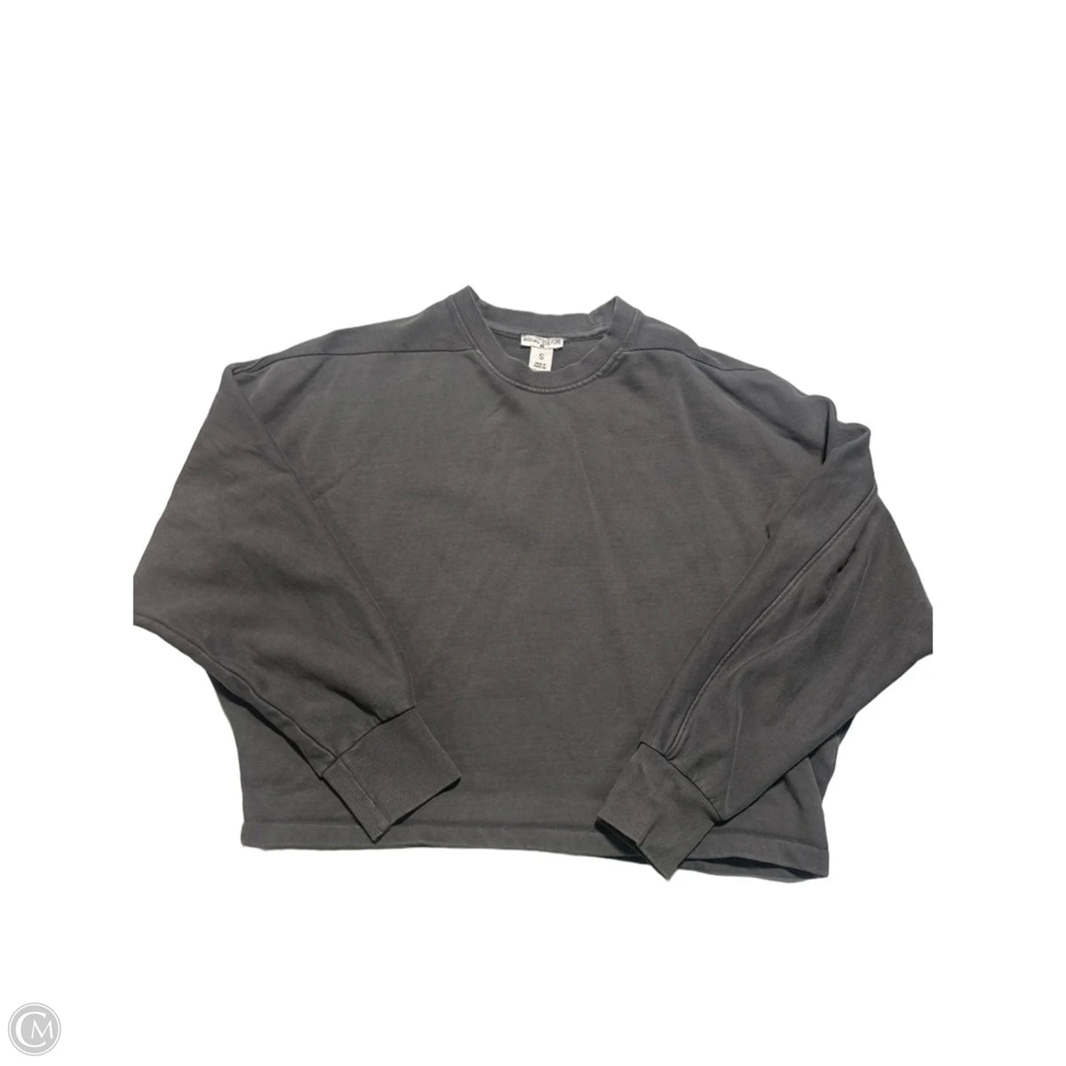 Top Long Sleeve By Cmc In Grey, Size: S