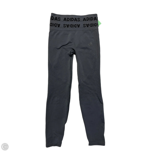 Athletic Leggings By Adidas In Grey, Size: S