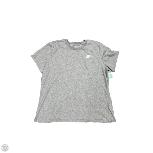 Athletic Top Short Sleeve By Nike In Grey, Size: Xl