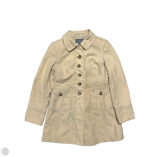 Coat Trench Coat By Ann Taylor In Tan, Size: S