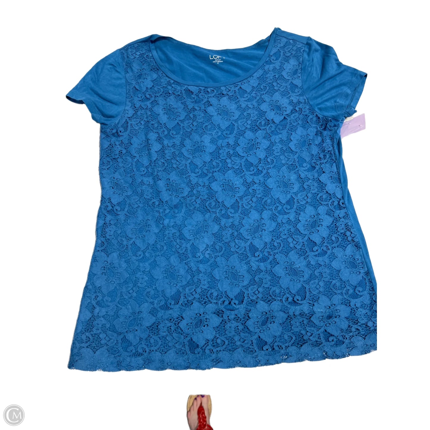 Top Short Sleeve By Loft In Blue, Size: M