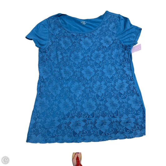 Top Short Sleeve By Loft In Blue, Size: M