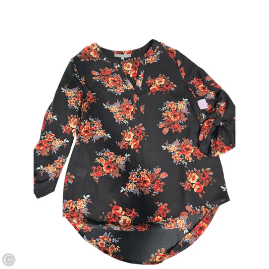 Blouse 3/4 Sleeve By Daniel Rainn In Floral Print, Size: M