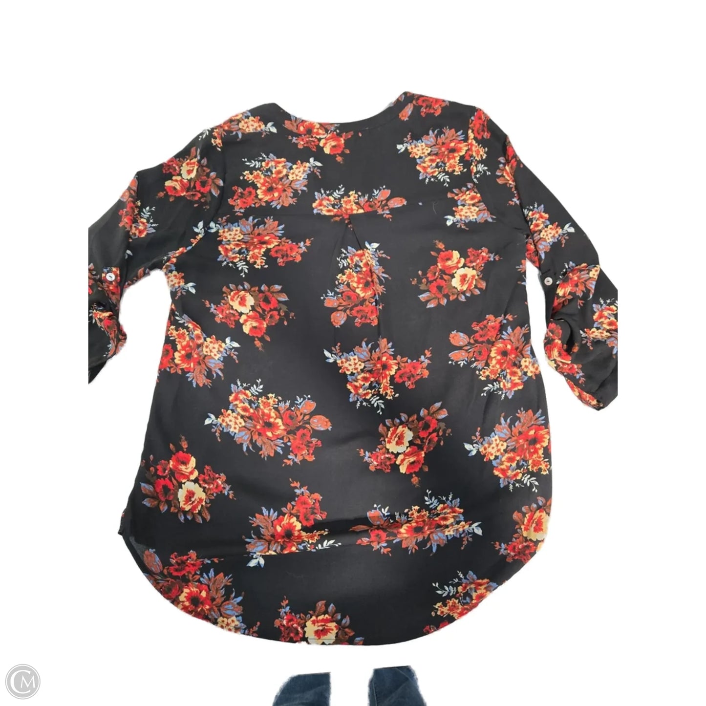 Blouse 3/4 Sleeve By Daniel Rainn In Floral Print, Size: M