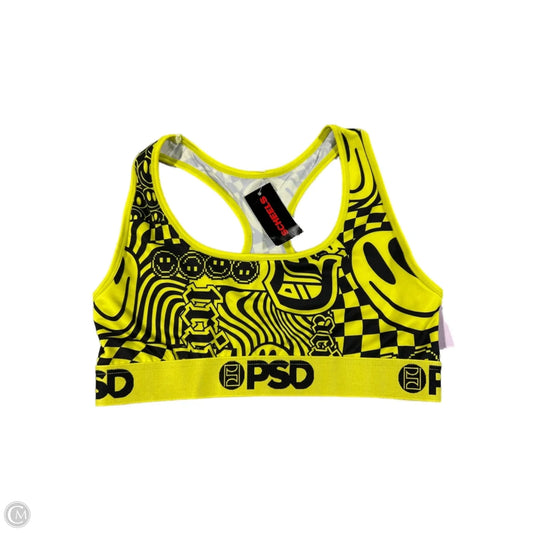 Athletic Bra By Cmc In Black & Yellow, Size: S