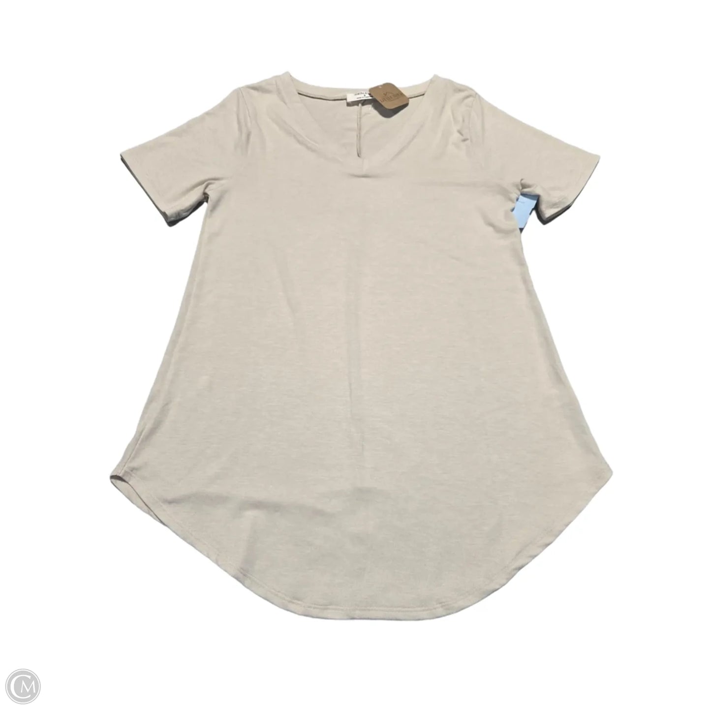 Top Short Sleeve By Zenana In Beige, Size: S