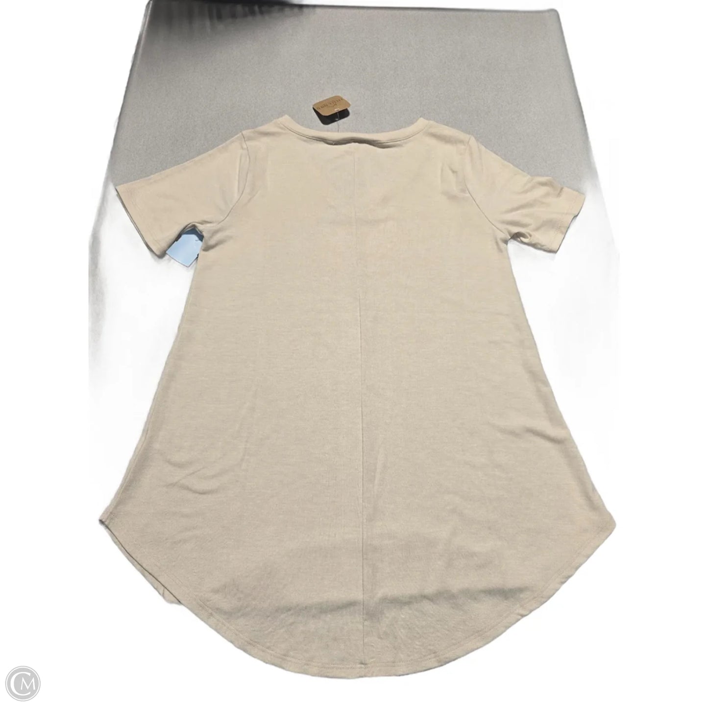 Top Short Sleeve By Zenana In Beige, Size: S