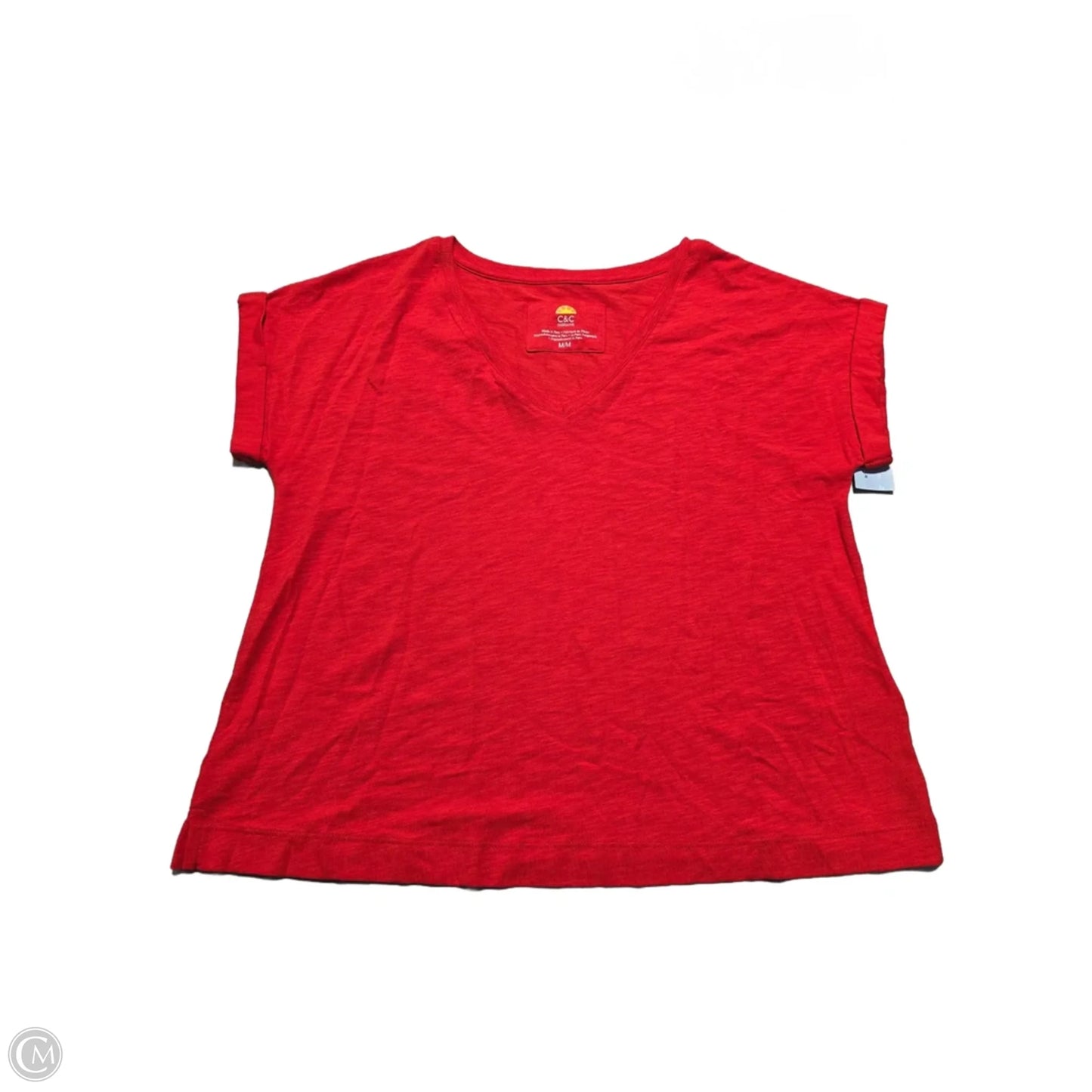 Top Short Sleeve Basic By C And C In Red, Size: M