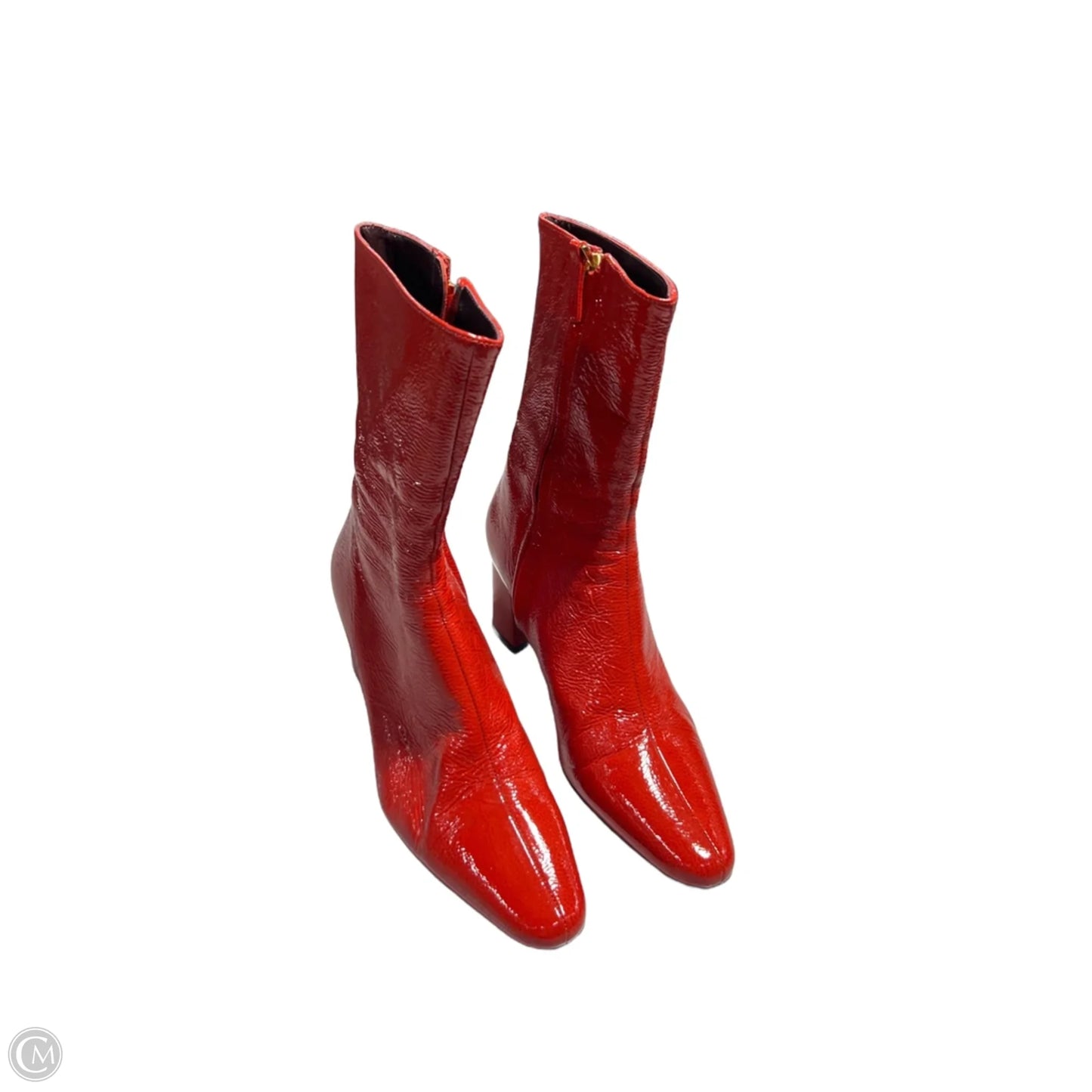 Boots Mid-calf Heels By Cma In Red, Size: 9