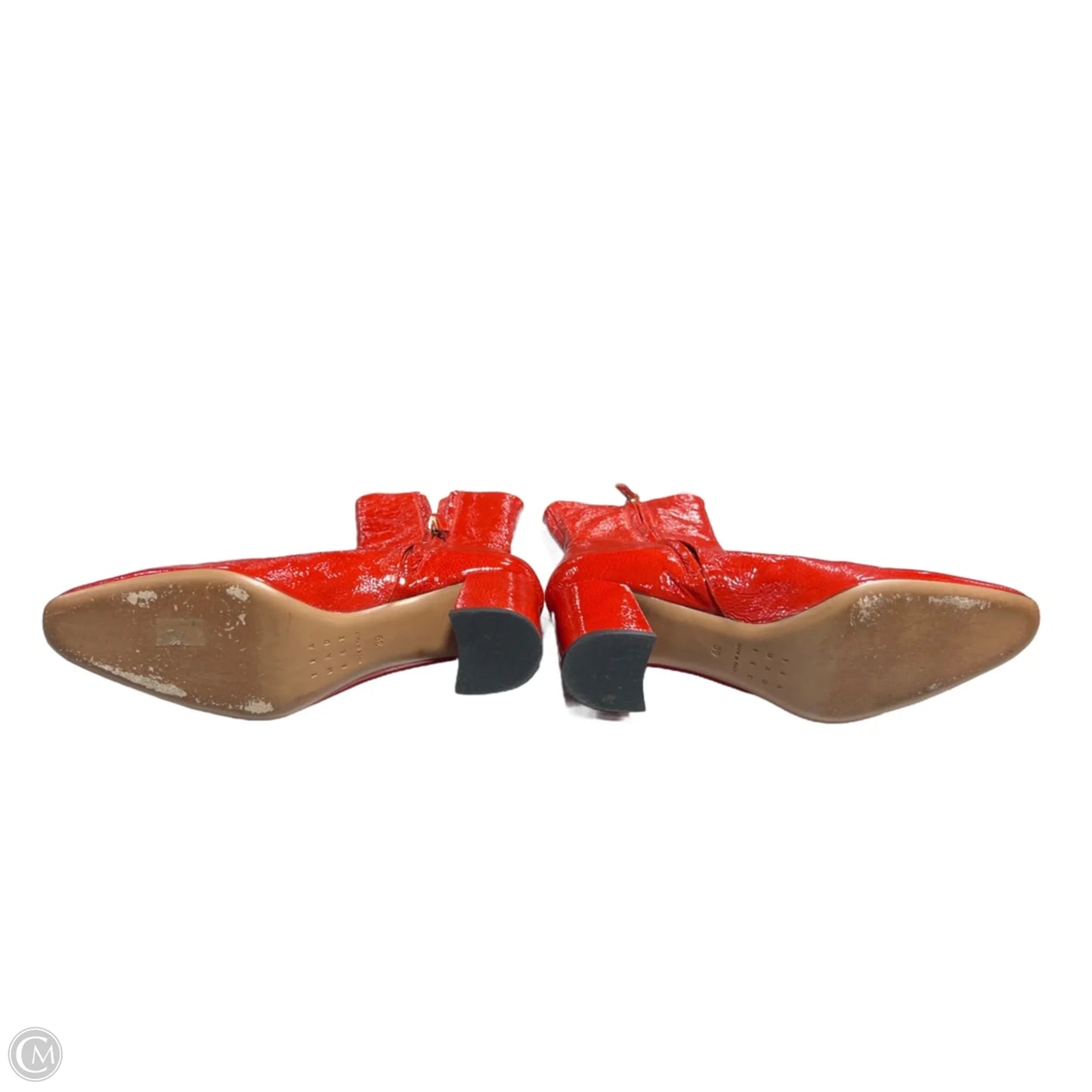 Boots Mid-calf Heels By Cma In Red, Size: 9