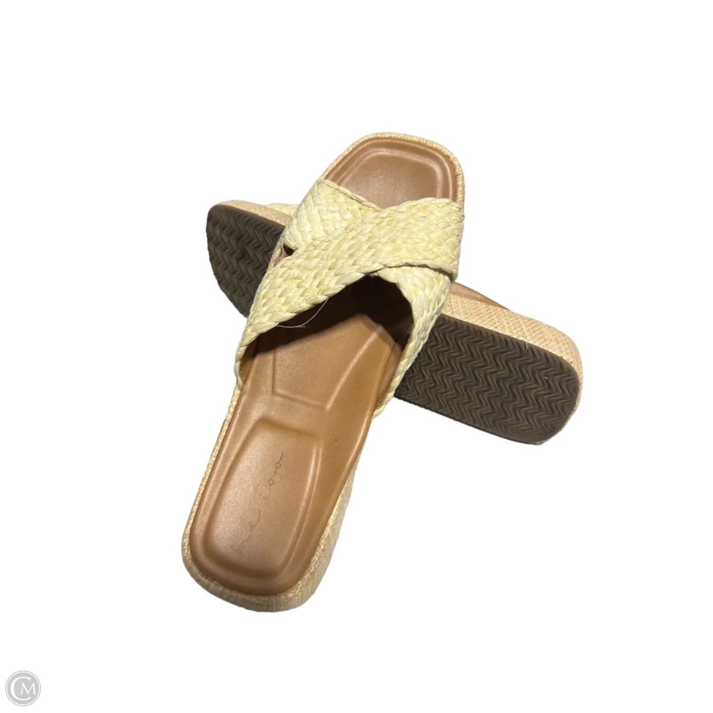 Sandals Heels Wedge By Me Too In Beige, Size: 8