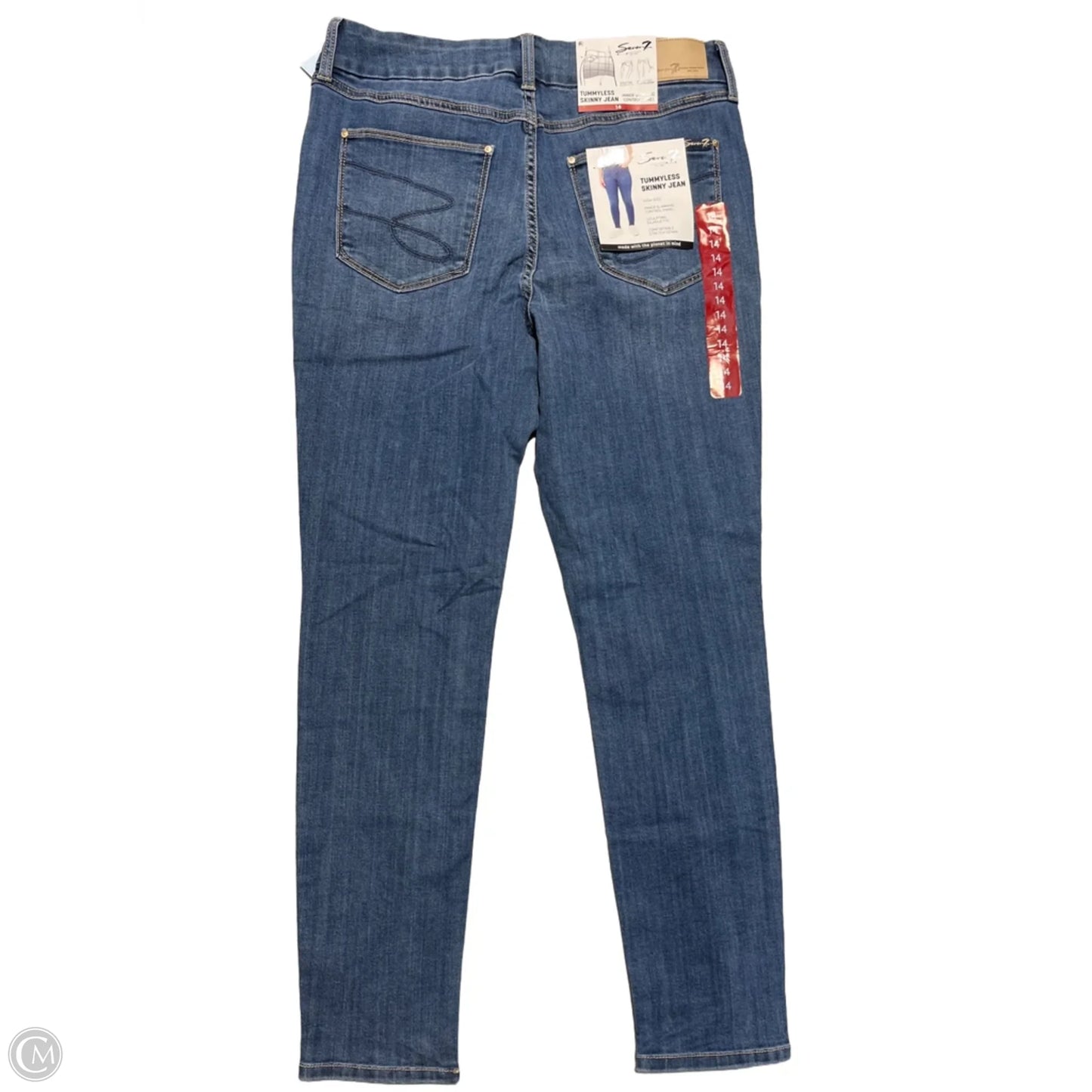 Jeans Skinny By Seven 7 In Blue Denim, Size: 14