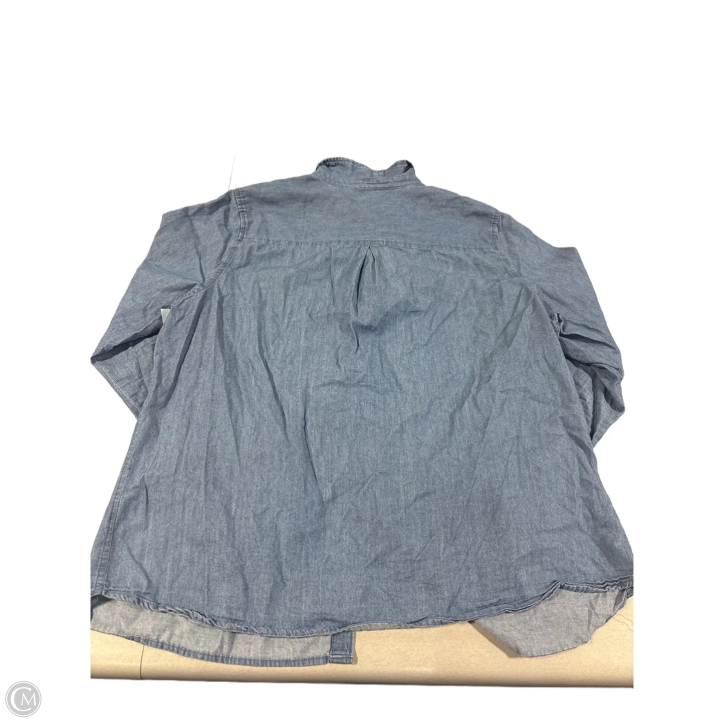 Top Long Sleeve By Croft And Barrow In Blue Denim, Size: L