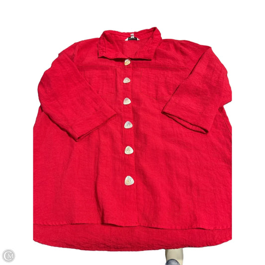 Top 3/4 Sleeve By John Mark In Red, Size: L