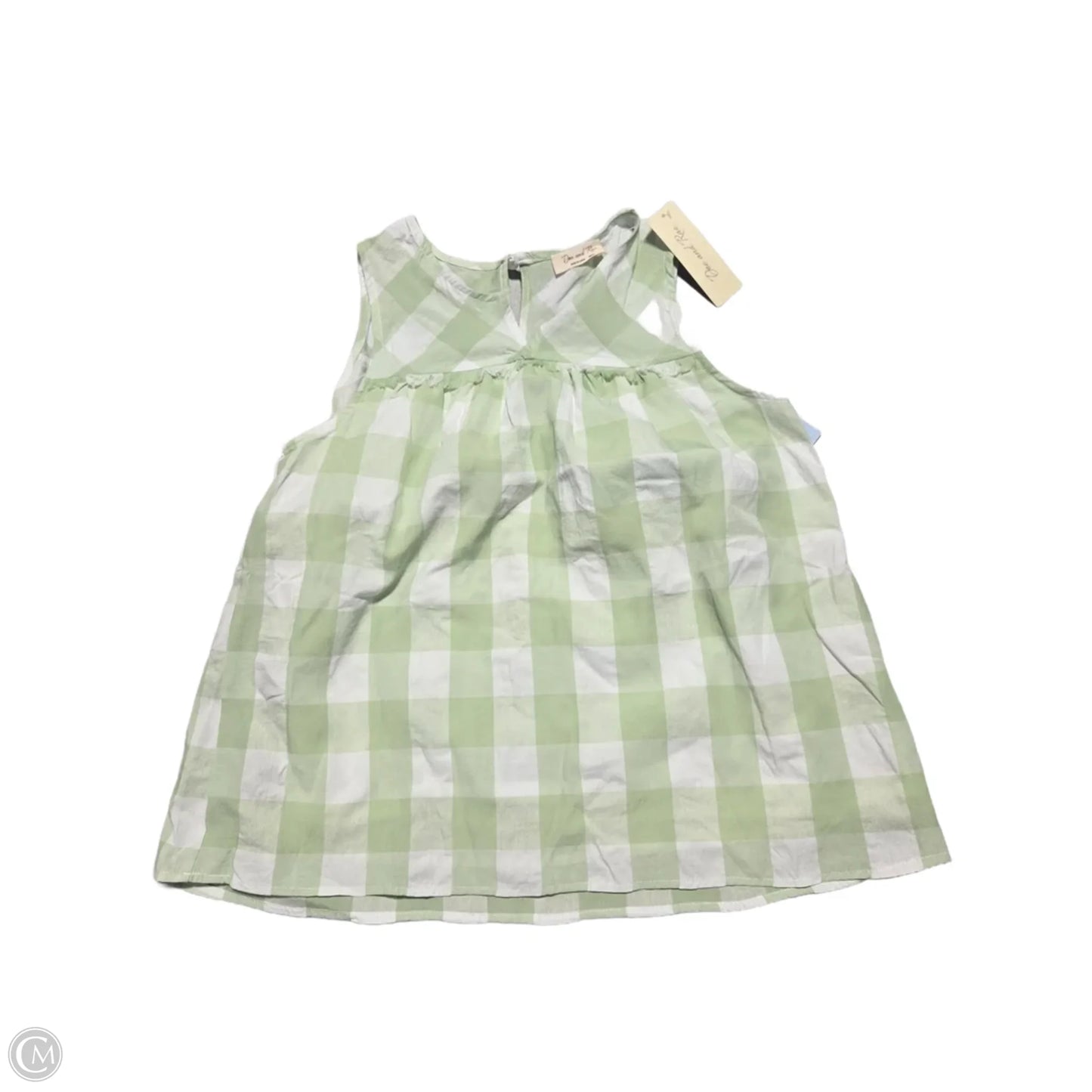 Tank Top By Doe & Rae In Green & White, Size: S