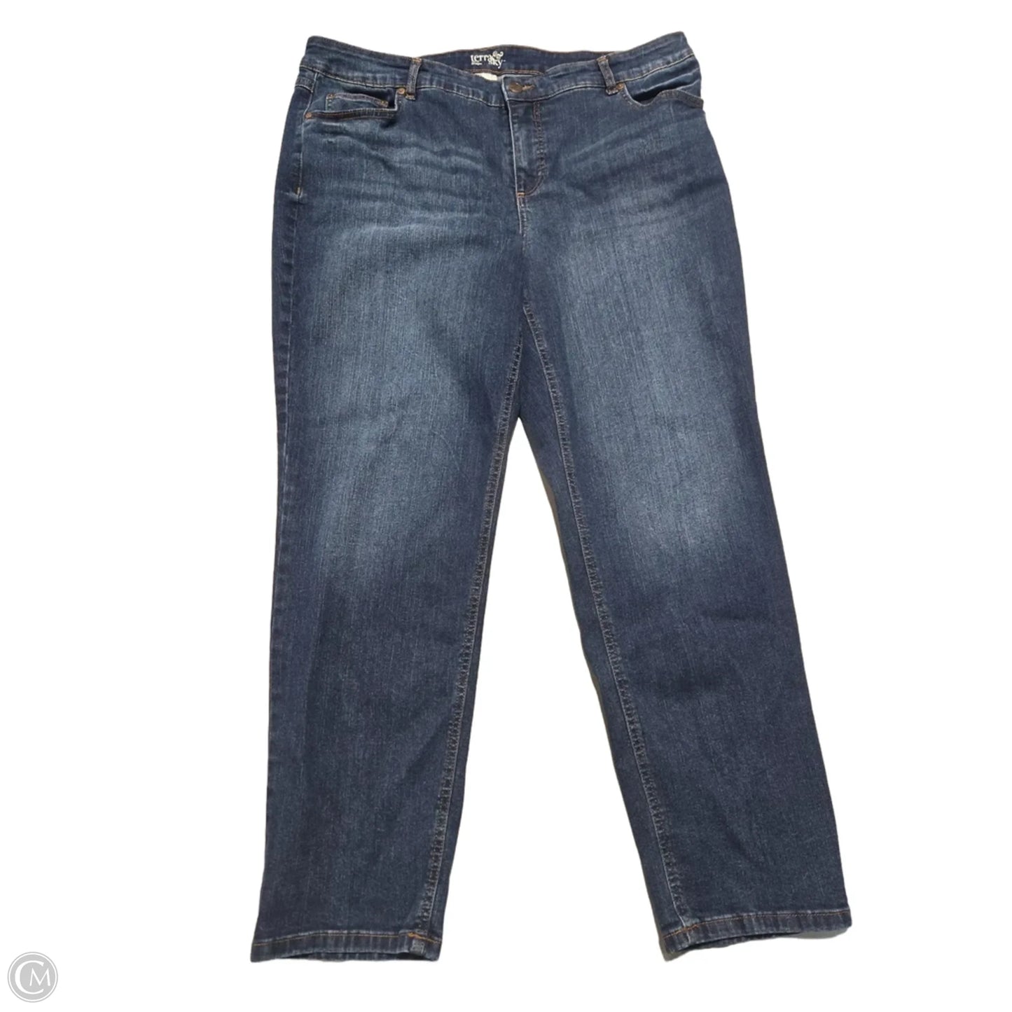 Jeans Flared By Terra & Sky In Blue Denim, Size: 18