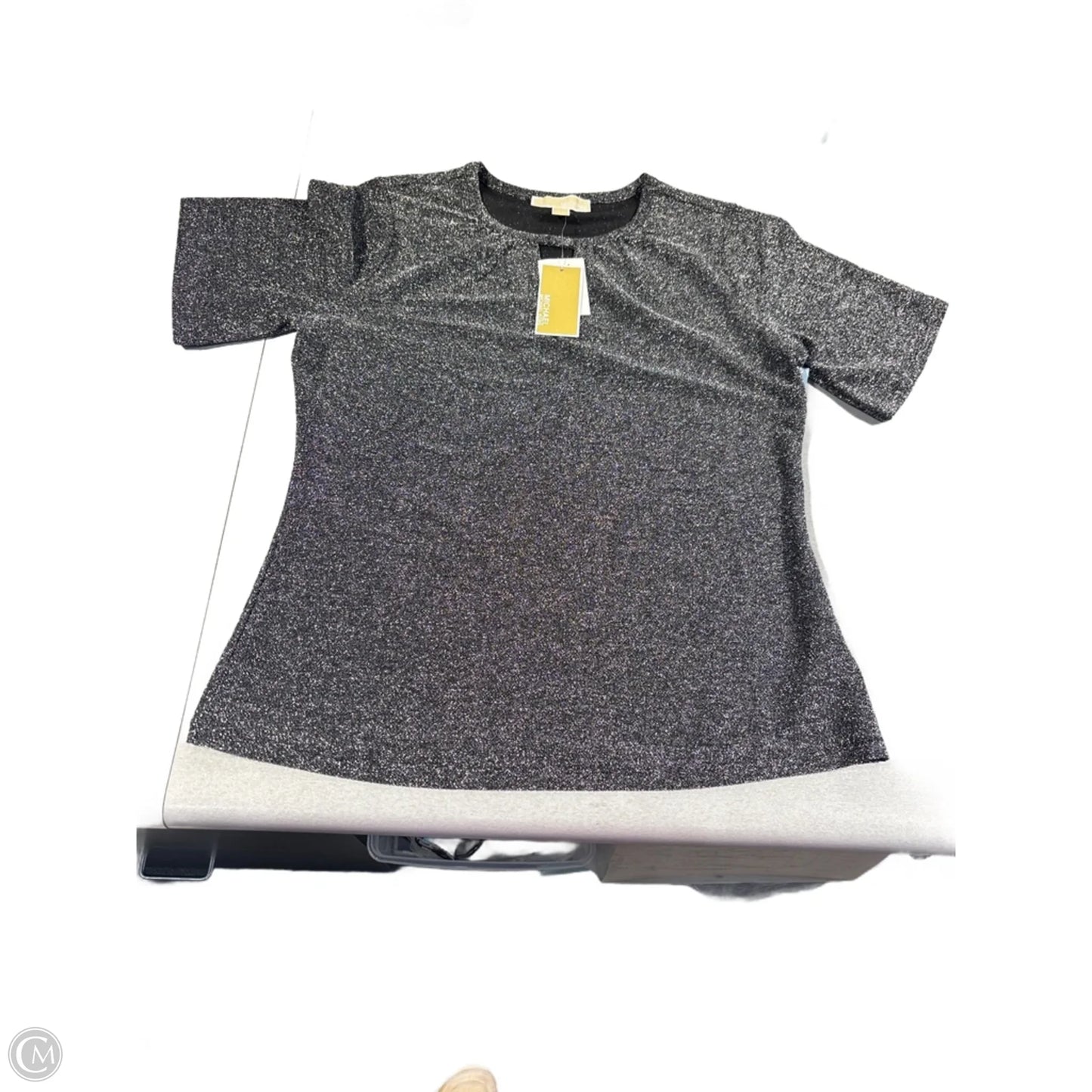 Top Short Sleeve By Michael By Michael Kors In Black & Silver, Size: M