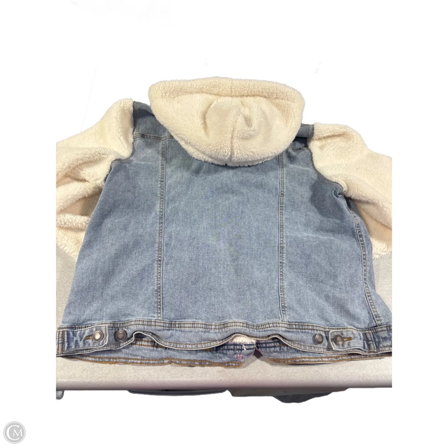 Jacket Faux Fur & Sherpa By Maurices In Blue Denim, Size: Xxl