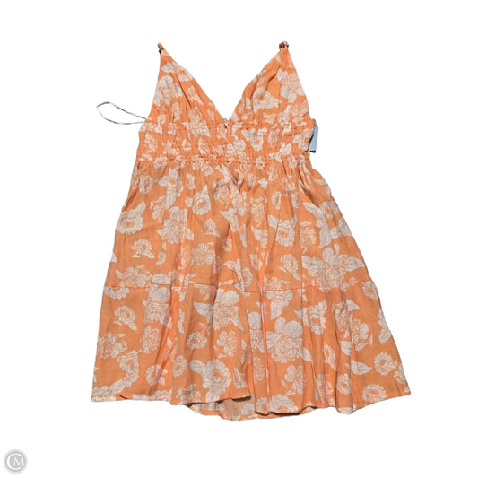 Tank Top By Love Tree In Orange & White, Size: L