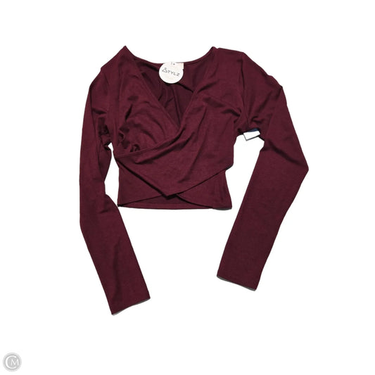 Top Long Sleeve By Zenana In Maroon, Size: L