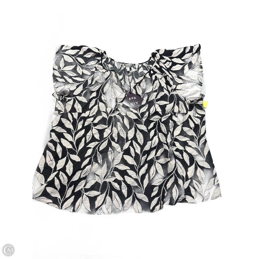 Top Short Sleeve By Ava & Viv In Black & White, Size: 3x