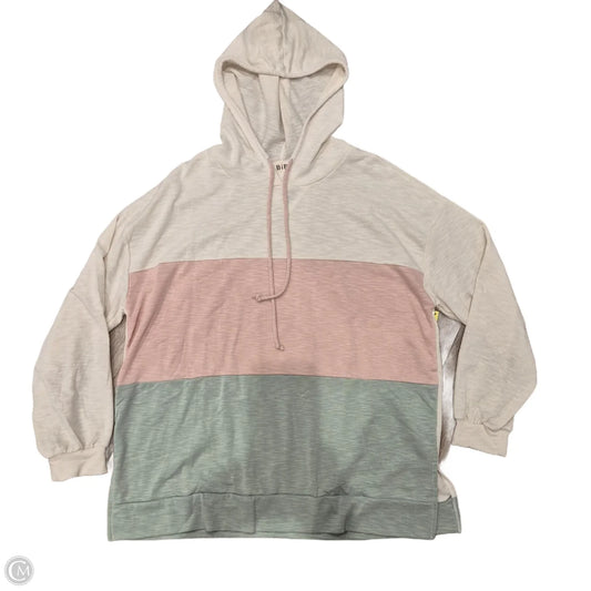 Top Long Sleeve By Bibi In Cream & Pink, Size: M