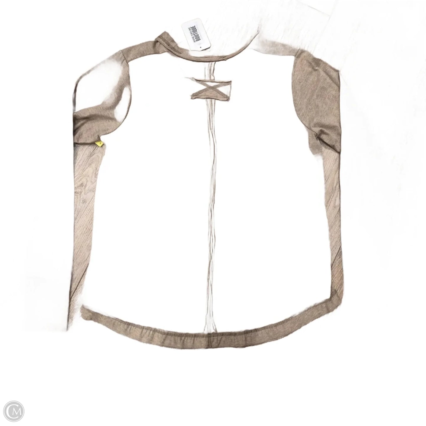 Top Long Sleeve By Zenana In Tan, Size: M