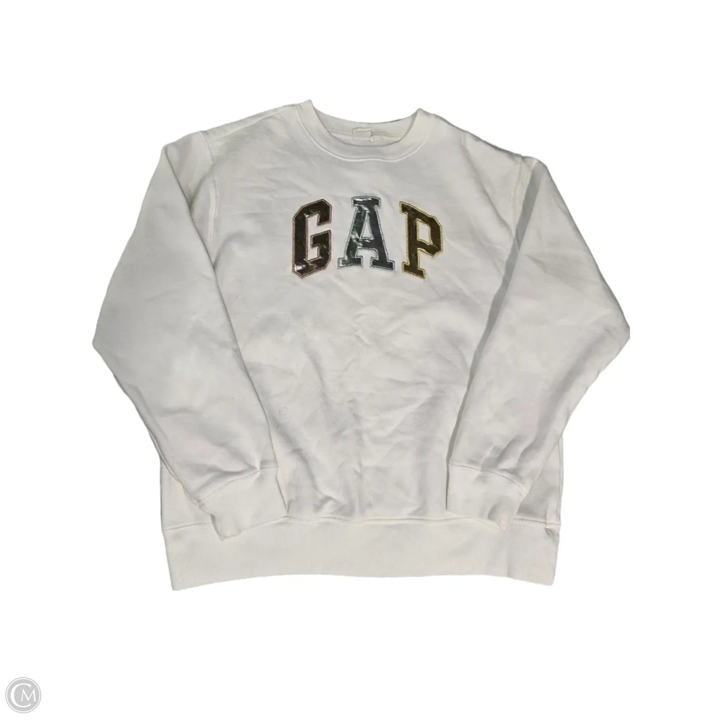 Sweatshirt Crewneck By Gap In Cream, Size: Xs