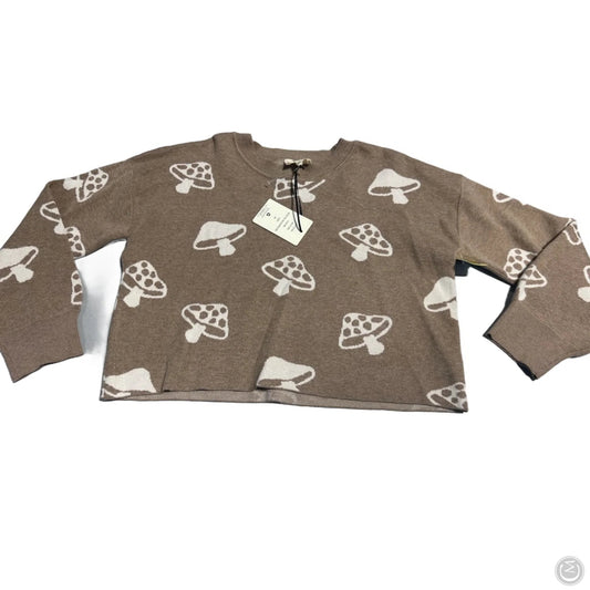 Sweater By Hippie Rose In Brown & White, Size: M