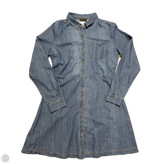 Dress Casual Midi By Lumiere In Blue Denim, Size: L