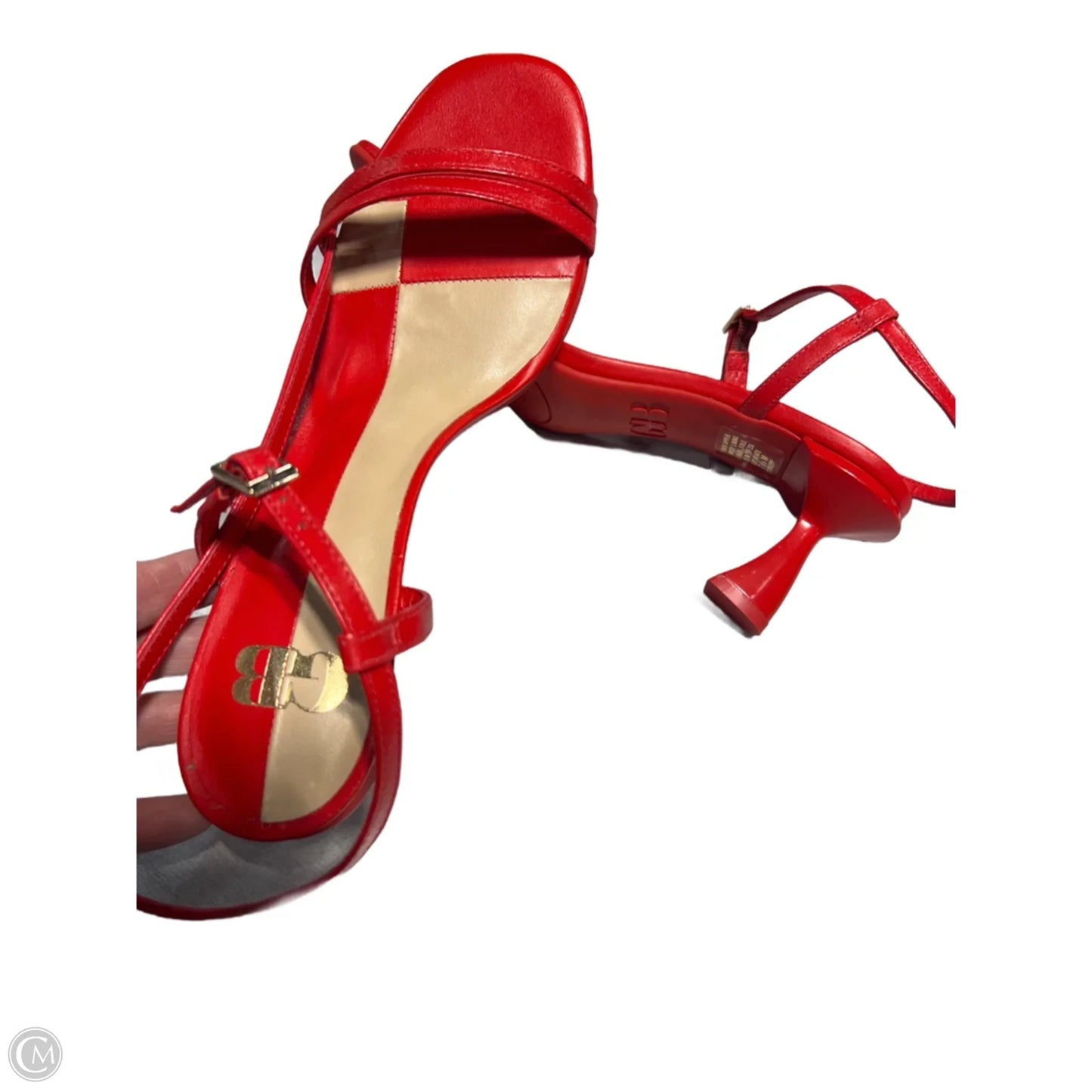 Sandals Heels Kitten By Gb In Red, Size: 7.5