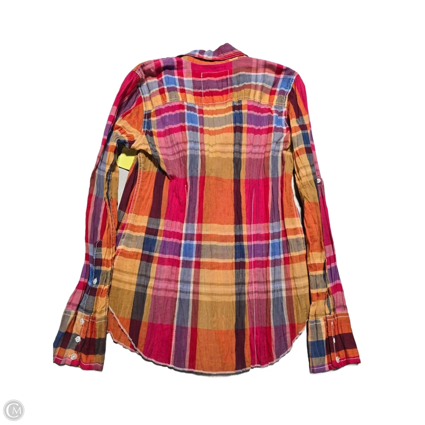 Top Long Sleeve By Cmc In Plaid Pattern, Size: M