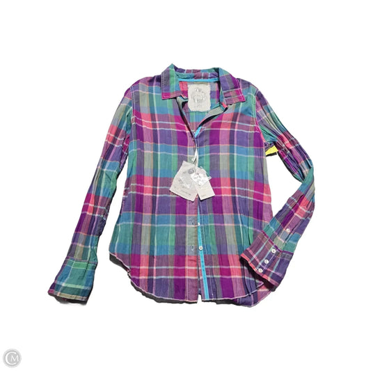 Top Long Sleeve By Cmc In Plaid Pattern, Size: M