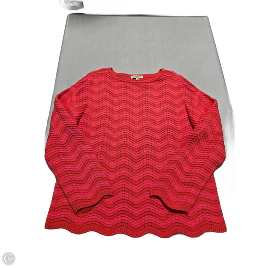 Sweater By Liverpool In Orange & Pink, Size: Xl