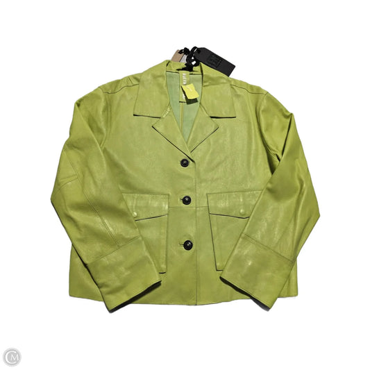 Jacket Moto Leather By Cmc In Green, Size: L