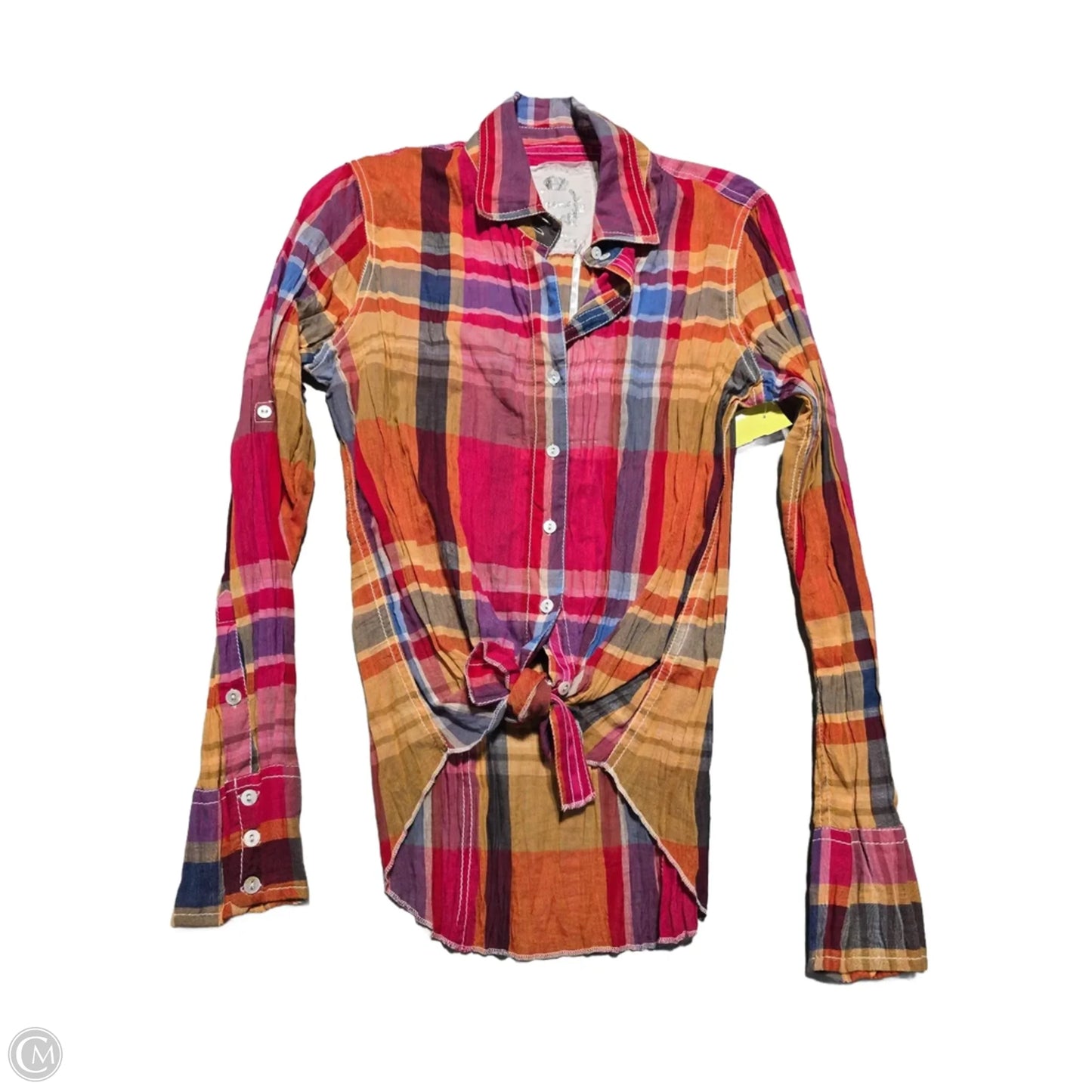 Top Long Sleeve By Cmc In Plaid Pattern, Size: S