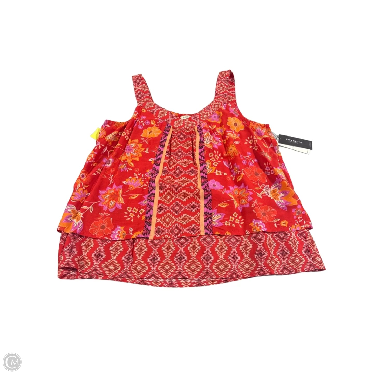 Tank Top By Liverpool In Orange & Red, Size: S