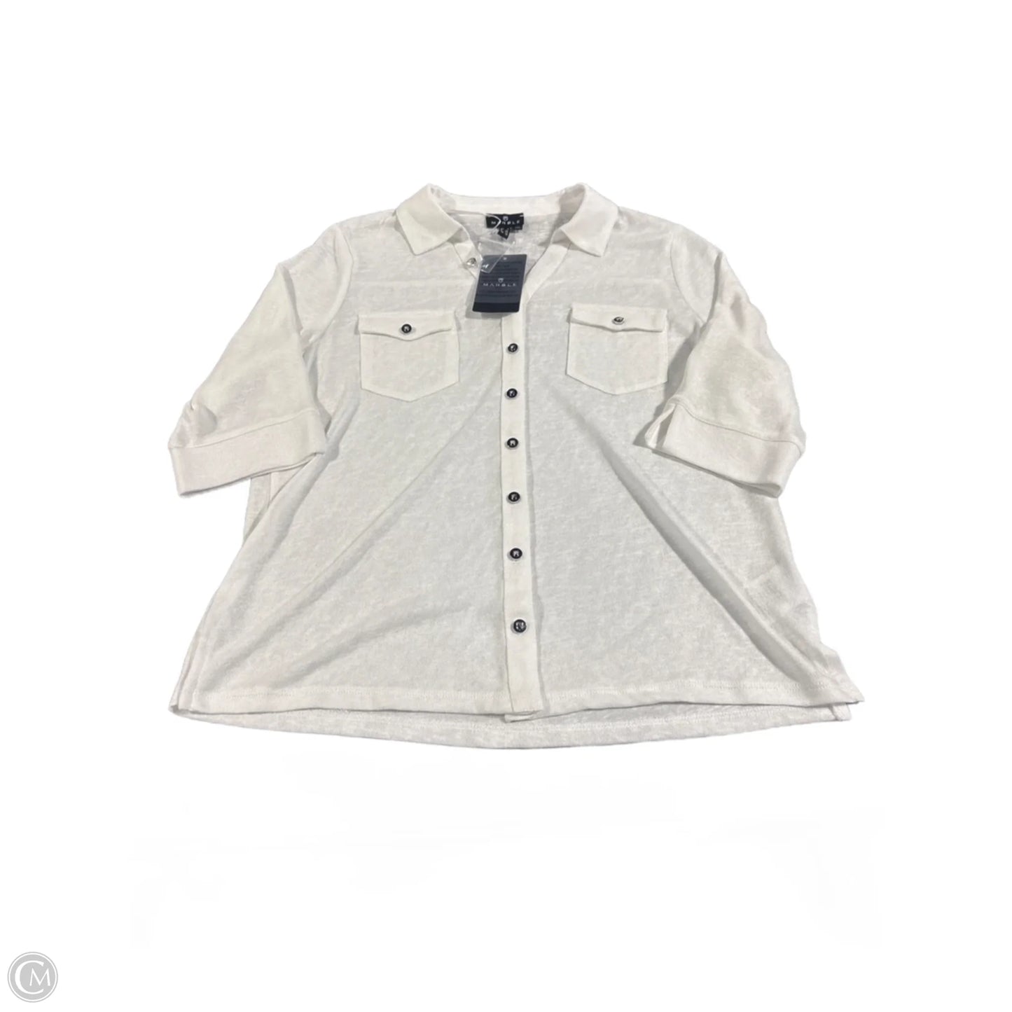 Top 3/4 Sleeve By Cmc In White, Size: M