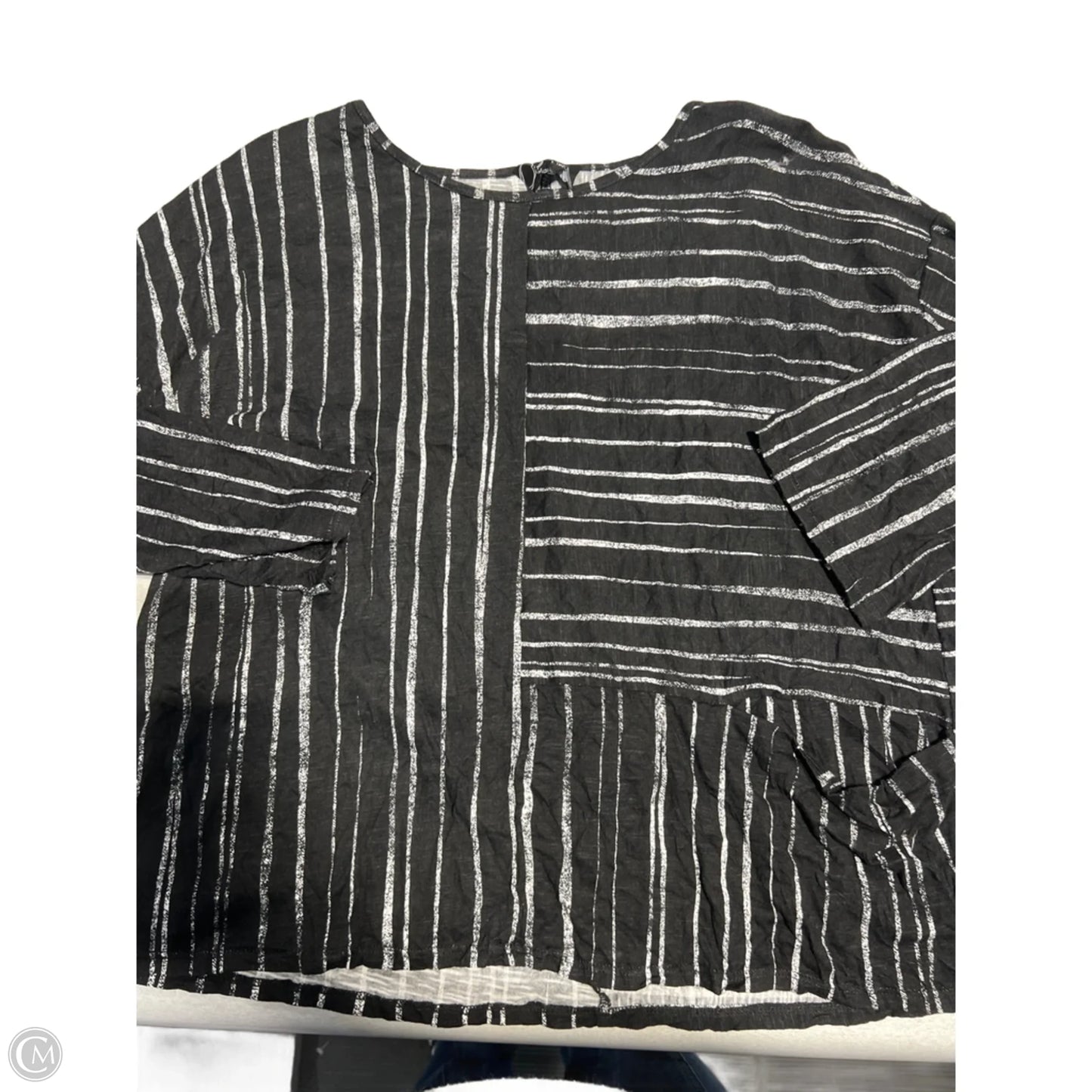 Top Long Sleeve By Cmc In Black & White, Size: S