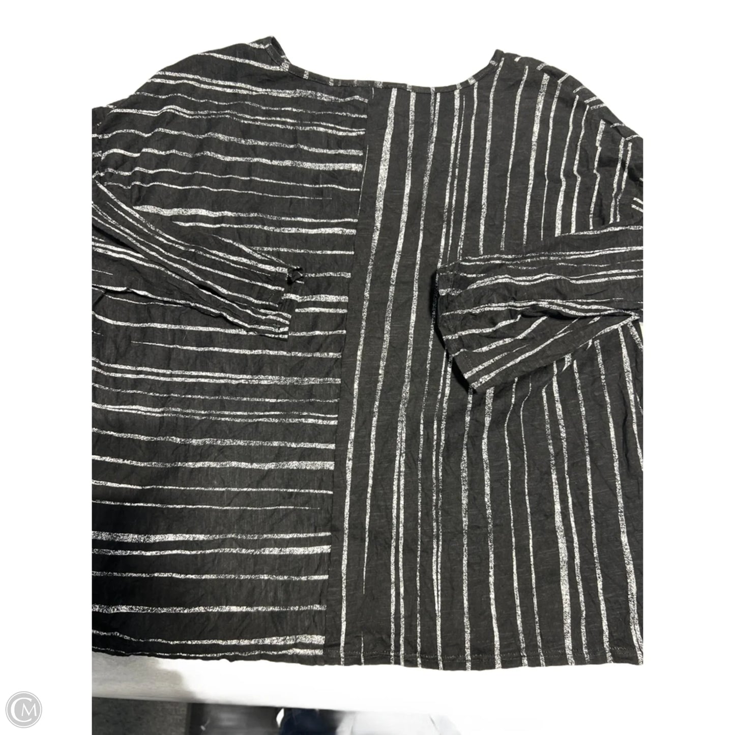 Top Long Sleeve By Cmc In Black & White, Size: S