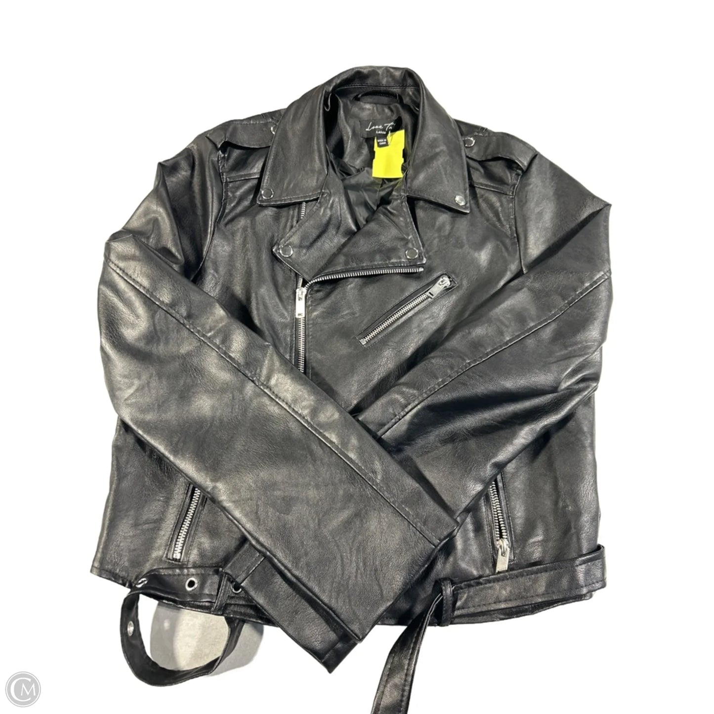 Jacket Leather By Love Tree In Black, Size: L